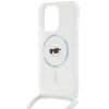 Karl Lagerfeld KLHMP15LHCKHNT iPhone 15 Pro 6.1 hardcase transparent Crossbody IML Karl Head Magsafe
